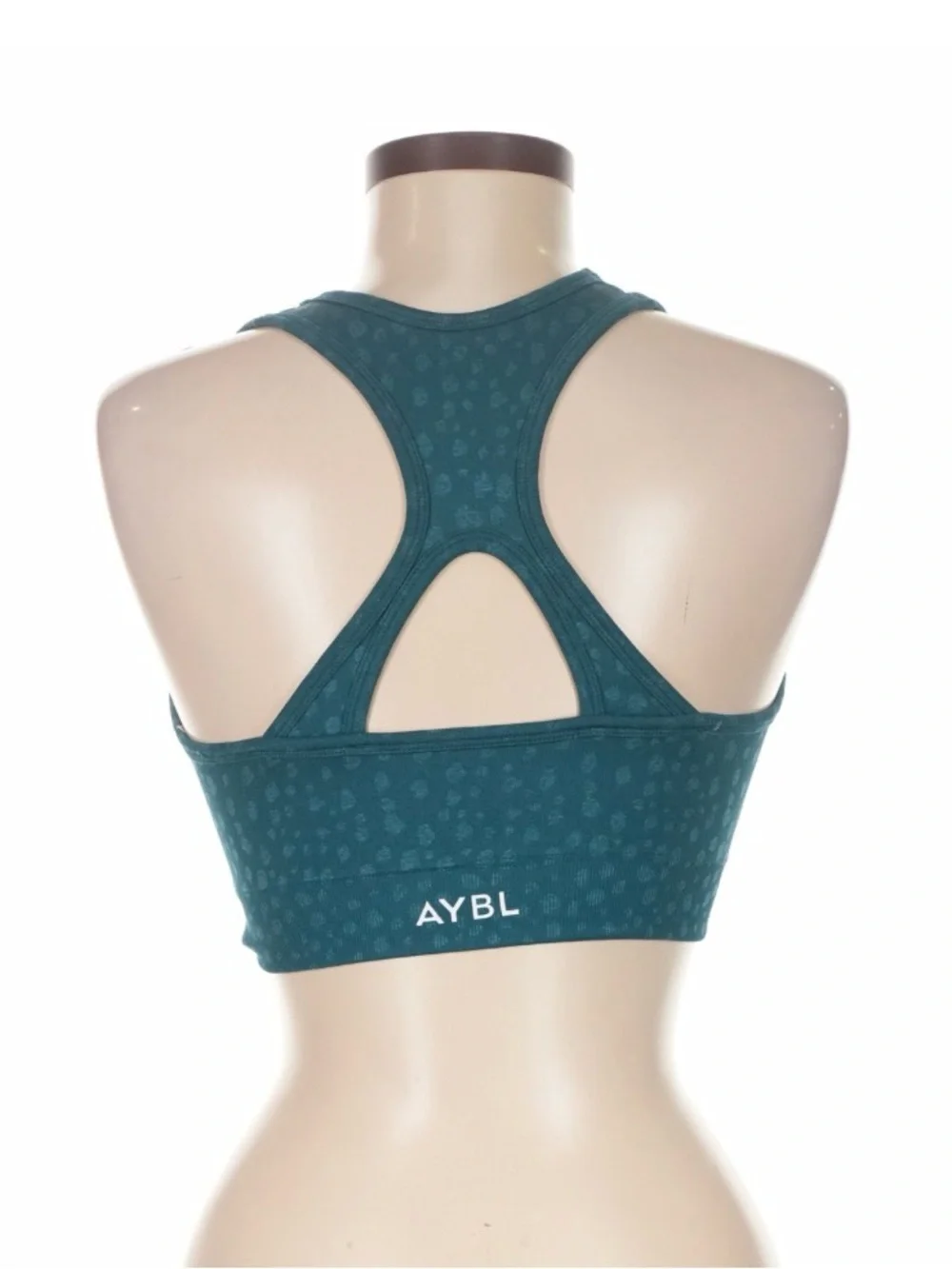 Women’s Seamless polka spotted dotted Sports Bra in Teal size medium